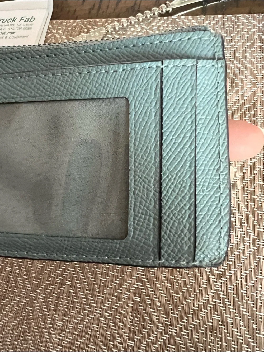 Coach Mini Skinny ID in Marine/ Gunmetal